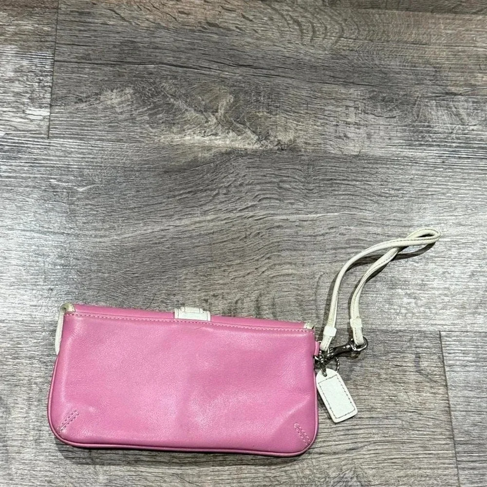 Vintage Coach pink wristlet